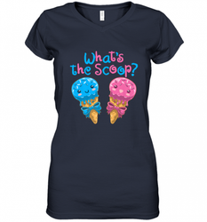 Gender Reveal Family Party Ice Cream What's the Scoop Women's V-Neck T-Shirt