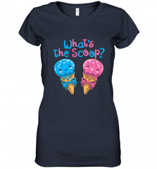 Gender Reveal Family Party Ice Cream What's the Scoop Women's V-Neck T-Shirt Women's V-Neck T-Shirt - HHHstores