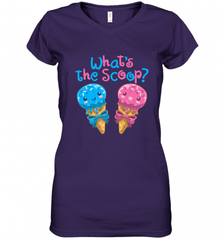 Gender Reveal Family Party Ice Cream What's the Scoop Women's V-Neck T-Shirt Women's V-Neck T-Shirt - HHHstores