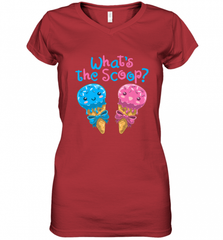 Gender Reveal Family Party Ice Cream What's the Scoop Women's V-Neck T-Shirt Women's V-Neck T-Shirt - HHHstores