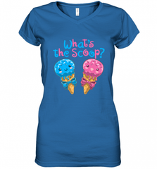 Gender Reveal Family Party Ice Cream What's the Scoop Women's V-Neck T-Shirt Women's V-Neck T-Shirt - HHHstores
