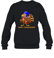 Cool Happy Thanksgiving Football Shirt Gobble Player Turkey Crewneck Sweatshirt Crewneck Sweatshirt - HHHstores