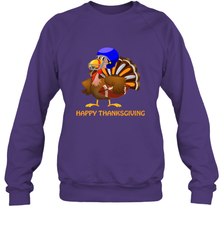 Cool Happy Thanksgiving Football Shirt Gobble Player Turkey Crewneck Sweatshirt Crewneck Sweatshirt - HHHstores