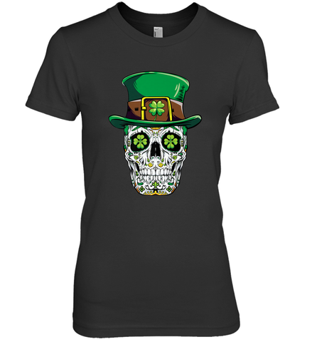 Sugar Skull Leprechaun T Shirt St Patricks Day Women Men Women's Premium T-Shirt Women's Premium T-Shirt / Black / XS Women's Premium T-Shirt - HHHstores