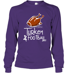 Turkey And Football Thanksgiving Day Football Fan Holiday Gift Long Sleeve T-Shirt Long Sleeve T-Shirt - HHHstores
