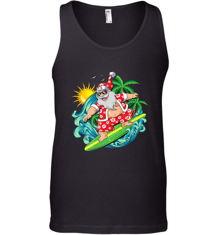 Christmas in July Santa Claus Hawaiian Surfing Gift Surf Men's Tank Top Men's Tank Top / Black / XS Men's Tank Top - HHHstores