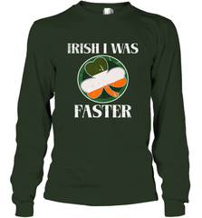 Irish I Was Faster Funny Running St Patricks Day Long Sleeve T-Shirt Long Sleeve T-Shirt - HHHstores