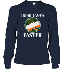 Irish I Was Faster Funny Running St Patricks Day Long Sleeve T-Shirt Long Sleeve T-Shirt - HHHstores