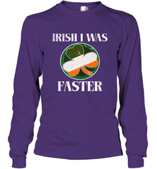 Irish I Was Faster Funny Running St Patricks Day Long Sleeve T-Shirt Long Sleeve T-Shirt - HHHstores