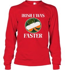 Irish I Was Faster Funny Running St Patricks Day Long Sleeve T-Shirt Long Sleeve T-Shirt - HHHstores