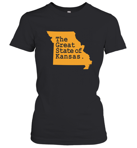 The Great State Of Kansas Women's T-Shirt Women's T-Shirt / Black / S Women's T-Shirt - HHHstores