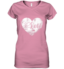 Love Valentines Day Heart Vintage Gift For Men Women Women's V-Neck T-Shirt Women's V-Neck T-Shirt - HHHstores