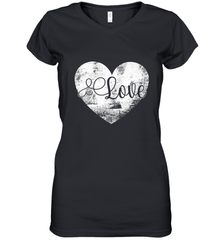 Love Valentines Day Heart Vintage Gift For Men Women Women's V-Neck T-Shirt Women's V-Neck T-Shirt - HHHstores