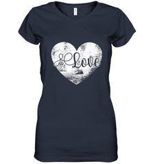 Love Valentines Day Heart Vintage Gift For Men Women Women's V-Neck T-Shirt Women's V-Neck T-Shirt - HHHstores