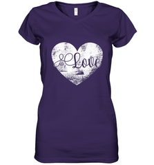 Love Valentines Day Heart Vintage Gift For Men Women Women's V-Neck T-Shirt Women's V-Neck T-Shirt - HHHstores