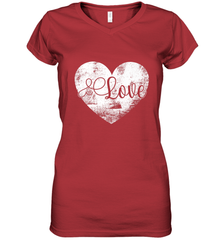 Love Valentines Day Heart Vintage Gift For Men Women Women's V-Neck T-Shirt Women's V-Neck T-Shirt - HHHstores