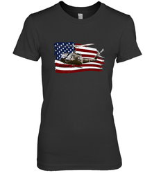 UH 1 UH1 Huey Helicopter T shirt American Flag usa Women's Premium T-Shirt