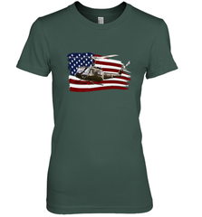 UH 1 UH1 Huey Helicopter T shirt American Flag usa Women's Premium T-Shirt Women's Premium T-Shirt - HHHstores