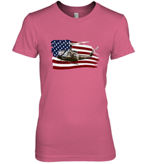 UH 1 UH1 Huey Helicopter T shirt American Flag usa Women's Premium T-Shirt Women's Premium T-Shirt - HHHstores