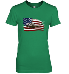 UH 1 UH1 Huey Helicopter T shirt American Flag usa Women's Premium T-Shirt
