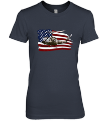 UH 1 UH1 Huey Helicopter T shirt American Flag usa Women's Premium T-Shirt Women's Premium T-Shirt - HHHstores