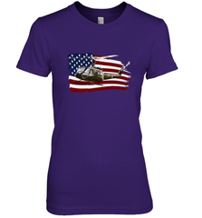 UH 1 UH1 Huey Helicopter T shirt American Flag usa Women's Premium T-Shirt Women's Premium T-Shirt - HHHstores