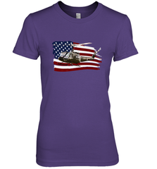 UH 1 UH1 Huey Helicopter T shirt American Flag usa Women's Premium T-Shirt Women's Premium T-Shirt - HHHstores
