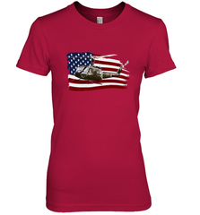 UH 1 UH1 Huey Helicopter T shirt American Flag usa Women's Premium T-Shirt Women's Premium T-Shirt - HHHstores