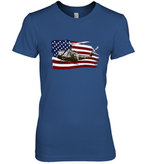 UH 1 UH1 Huey Helicopter T shirt American Flag usa Women's Premium T-Shirt Women's Premium T-Shirt - HHHstores