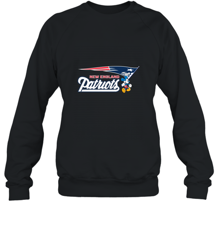 Nfl New England Patriots Champion Mickey Mouse Team Crewneck Sweatshirt Crewneck Sweatshirt / Black / S Crewneck Sweatshirt - HHHstores