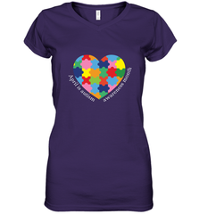 April is autism awareness month T shirt Women's V-Neck T-Shirt Women's V-Neck T-Shirt - HHHstores