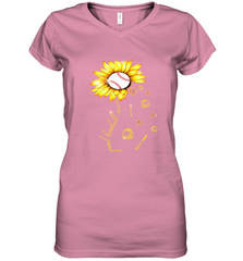 Baseball Proud Sunflower Women's V-Neck T-Shirt Women's V-Neck T-Shirt - HHHstores