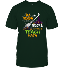 My Broom Broke So Now I Teach Math Funny Halloween Men's T-Shirt Men's T-Shirt - HHHstores