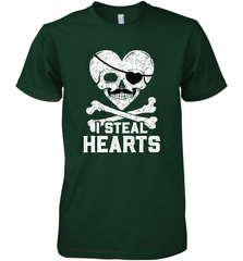 I Steal Hearts Valentine's Day Pirate Skull Art Graphics Men's Premium T-Shirt Men's Premium T-Shirt - HHHstores