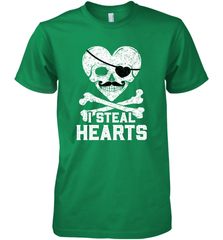 I Steal Hearts Valentine's Day Pirate Skull Art Graphics Men's Premium T-Shirt Men's Premium T-Shirt - HHHstores
