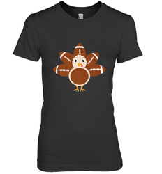 Funny Football Turkey Fall Thanksgiving Football Women's Premium T-Shirt