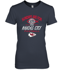 Sundays Are For Jesus and Kansas City Funny Football Women's Premium T-Shirt Women's Premium T-Shirt - HHHstores