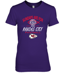 Sundays Are For Jesus and Kansas City Funny Football Women's Premium T-Shirt Women's Premium T-Shirt - HHHstores