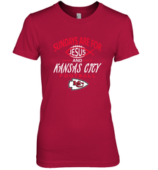 Sundays Are For Jesus and Kansas City Funny Football Women's Premium T-Shirt Women's Premium T-Shirt - HHHstores
