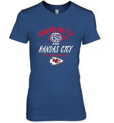 Sundays Are For Jesus and Kansas City Funny Football Women's Premium T-Shirt Women's Premium T-Shirt - HHHstores