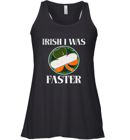 Irish I Was Faster Funny Running St Patricks Day Women's Racerback Tank Women's Racerback Tank / Black / XS Women's Racerback Tank - HHHstores