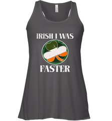 Irish I Was Faster Funny Running St Patricks Day Women's Racerback Tank Women's Racerback Tank - HHHstores