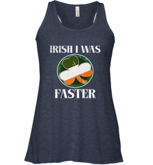 Irish I Was Faster Funny Running St Patricks Day Women's Racerback Tank Women's Racerback Tank - HHHstores