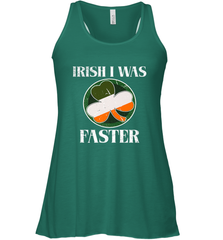 Irish I Was Faster Funny Running St Patricks Day Women's Racerback Tank Women's Racerback Tank - HHHstores