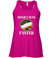 Irish I Was Faster Funny Running St Patricks Day Women's Racerback Tank Women's Racerback Tank - HHHstores