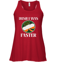 Irish I Was Faster Funny Running St Patricks Day Women's Racerback Tank Women's Racerback Tank - HHHstores