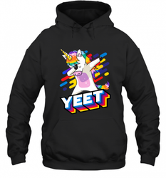 Colorful Dabbing Dancing Unicorn Celebration Yeet Hooded Sweatshirt