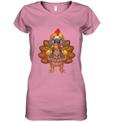 Cool Turkey Football Feathers Funny Thanksgiving Sports Gift Women's V-Neck T-Shirt Women's V-Neck T-Shirt - HHHstores