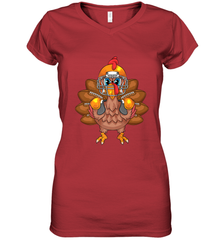 Cool Turkey Football Feathers Funny Thanksgiving Sports Gift Women's V-Neck T-Shirt Women's V-Neck T-Shirt - HHHstores