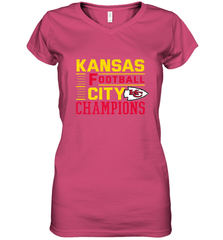 Kansas City Football Champions Vintage KC Distressed Gift Women's V-Neck T-Shirt Women's V-Neck T-Shirt - HHHstores